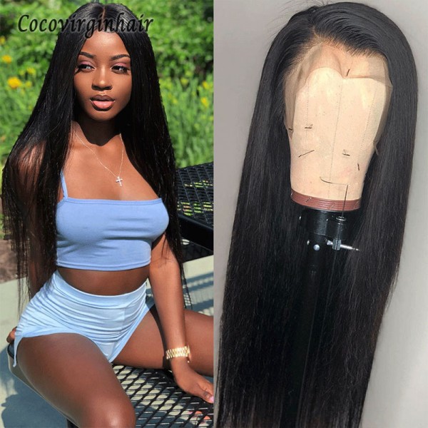100% Natural human hair wigs for black women,straight 13x4 transparent lace front wig human hair,100% virgin brazilian human hair lace front wig