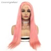 Pink straight wig pre plucked virgin wigs human hair lace front wig for women