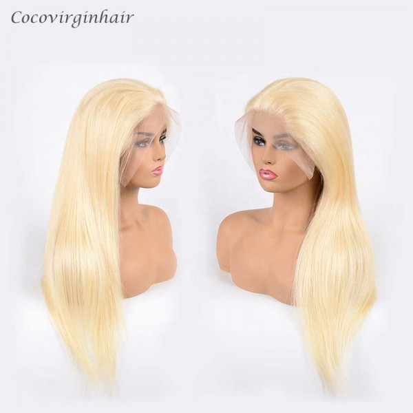 613 Blonde Straight Hair Lace Front Wigs Long Straight Blonde For Women