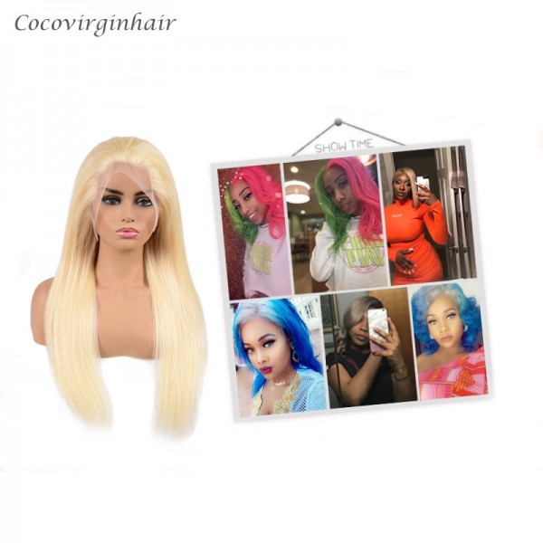 613 Blonde Straight Hair Lace Front Wigs Long Straight Blonde For Women