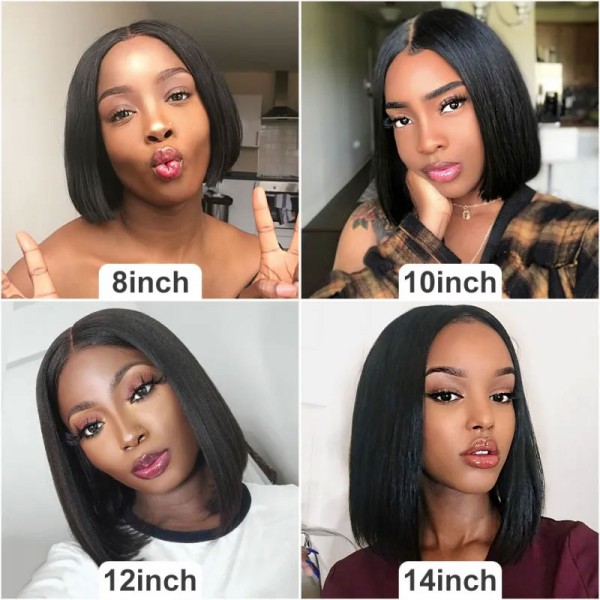  Short Bob Wigs Brazilian Remy Hair Straight 13x4 Lace Front Human Hair Bob Wigs for Women Pre Plucked With Baby Hair
