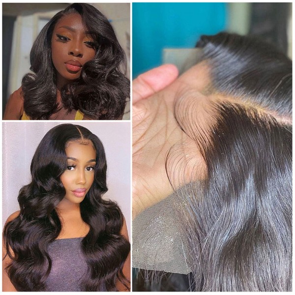 Body Wave  Pre Plucked Raw human Hair 150%/180%/250% Density Unprocessed Lace Front Wig