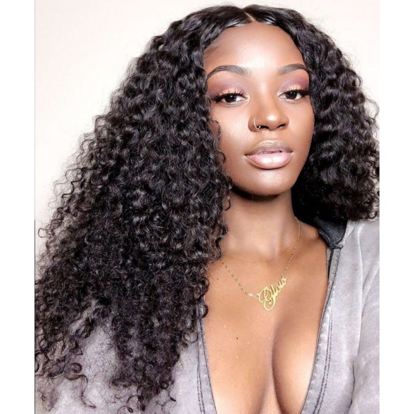 deep curly lace front wig high quality human hair 14inch-30inch 