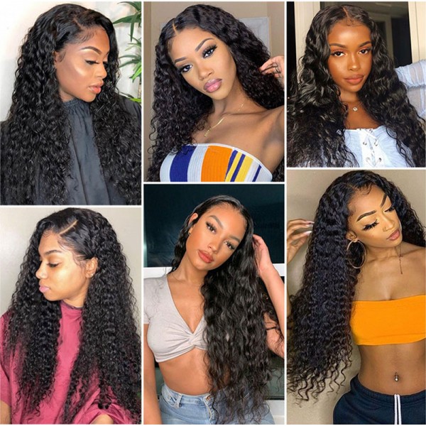 Water Wave Cuticle Aligned 100% Virgin Human Hair Wig Glueless Lace Front Wigs Overnight Delivery