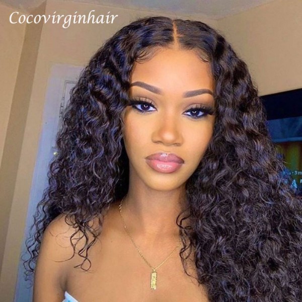 deep wave wigs human hair with lace frontal 14inch-30inch for sale