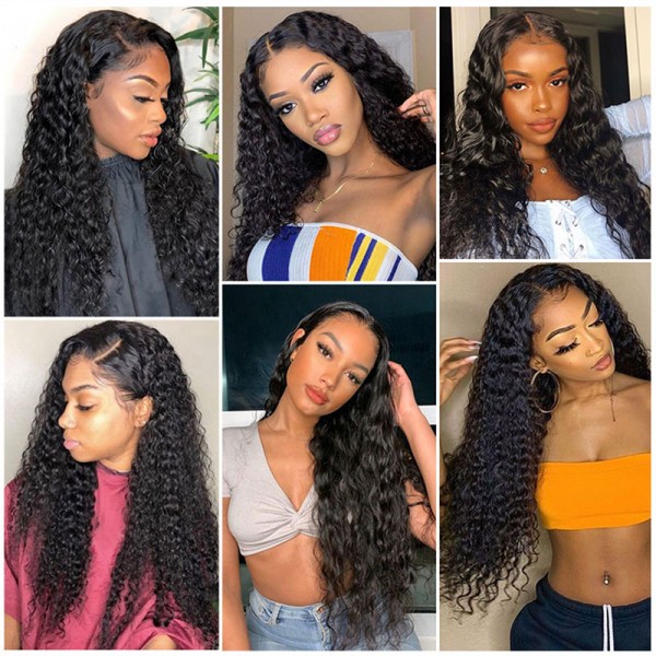 deep wave wigs for black women natural black lace wig online