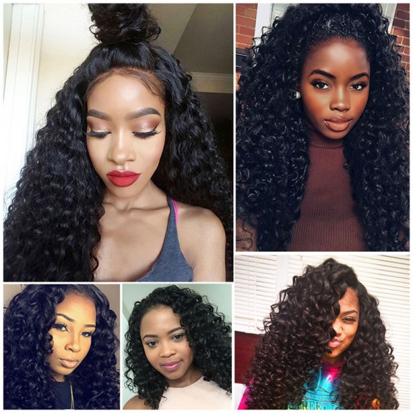 deep wave 100% brazilian human hair lace wig 13*4 transparent lace front wigs