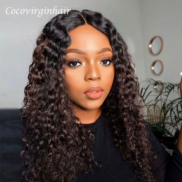 deep wave 100% brazilian human hair lace wig 13*4 transparent lace front wigs