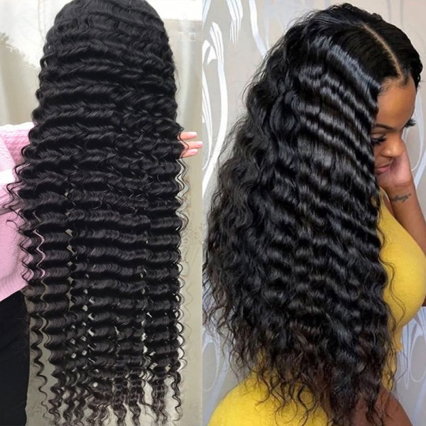 deep wave 22inch 24inch 26inch 28inch lace front wigs for sale