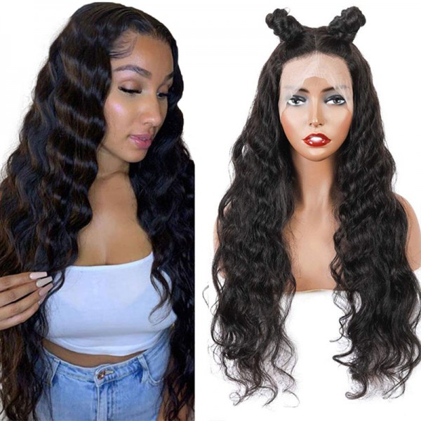 Loose Wave Wigs 100% Brazilian Virgin Human Hair Small Transparent Swiss Lace Wig 180%