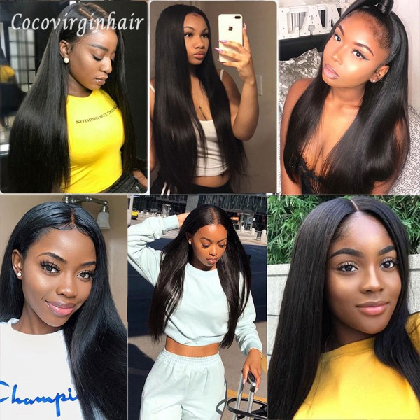 Straight lace front wigs 100% human hair cuticle aligned unprocessed 13*4 brazilian human straight hair lace front wig 150%