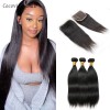bundles with closure 4x4 natural and blonde 613 straight and body wave human hair