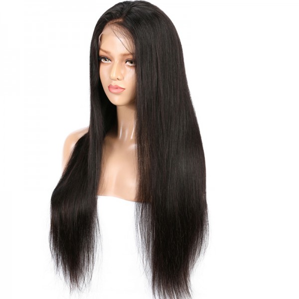 Straight lace front wigs 100% human hair cuticle aligned unprocessed 13*4 brazilian human straight hair lace front wig 150%