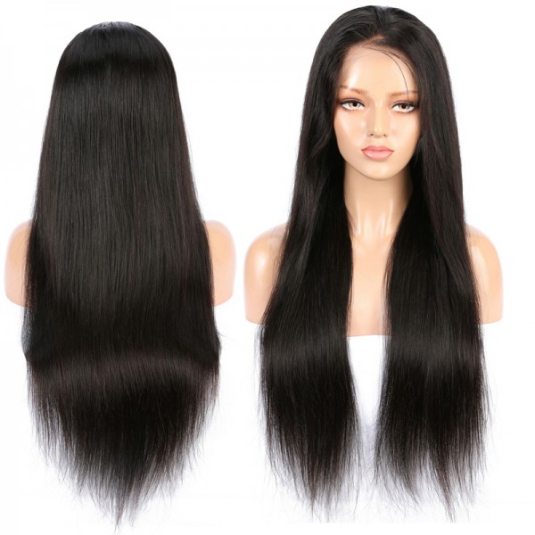 Straight lace front wigs 100% human hair cuticle aligned unprocessed 13*4 brazilian human straight hair lace front wig 150%