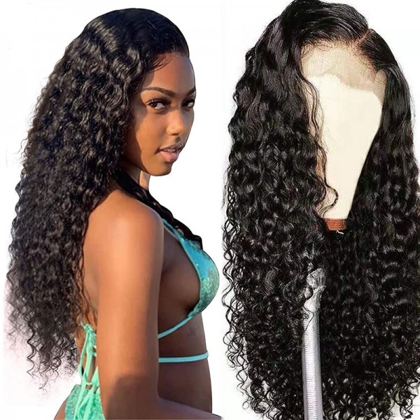 water wave lace front human hair wigs 150% density for human hair wigs shop sale