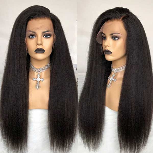 30inch Kinky Straight Unprocessed Brazilian full Lace Human Hair Wigs For Sale