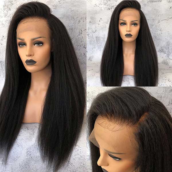 30inch Kinky Straight Unprocessed Brazilian full Lace Human Hair Wigs For Sale