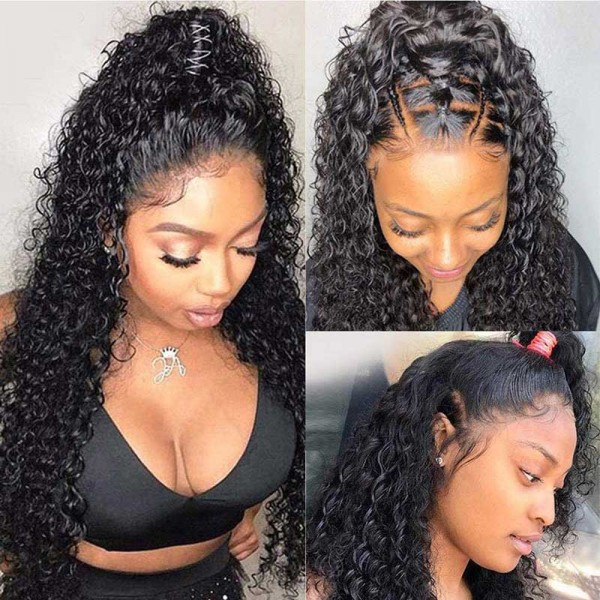 Water Wave Cuticle Aligned 100% Virgin Human Hair Wig Glueless Lace Front Wigs Overnight Delivery