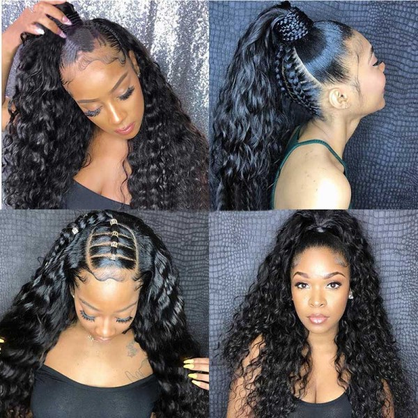 Water Wave Cuticle Aligned 100% Virgin Human Hair Wig Glueless Lace Front Wigs Overnight Delivery