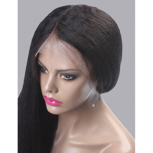 Kinky Straight  Lace Frontal Brazilian Human Virgin Hair