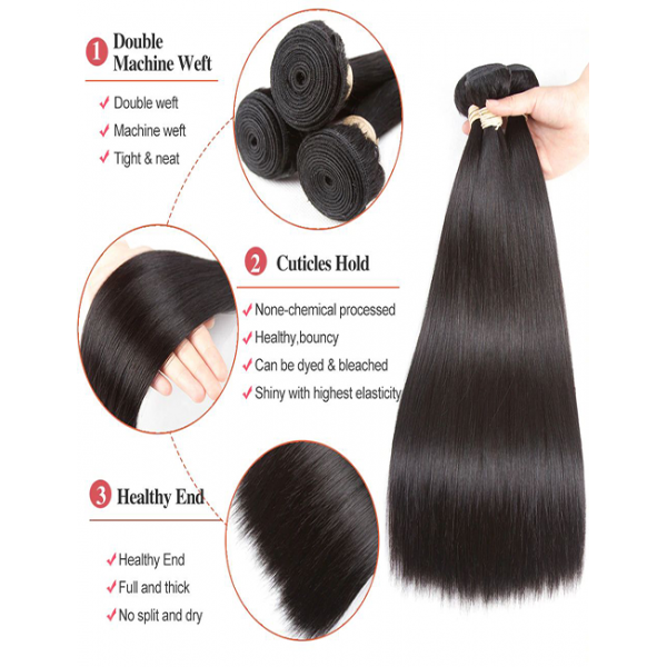 Straight Bundles Vast 100% 10A Woman Human Hair Extension Cuticle Aligned Raw Brazilian Virgin Human Hair