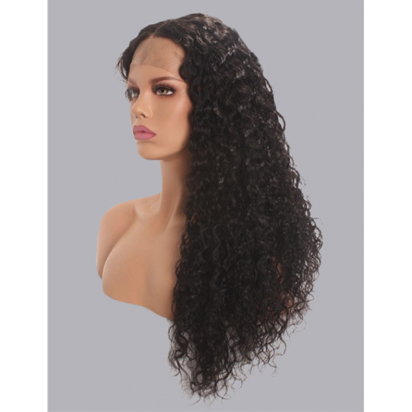 water wave wig 100% virgin human hairpre plucked hairline side part  wigs