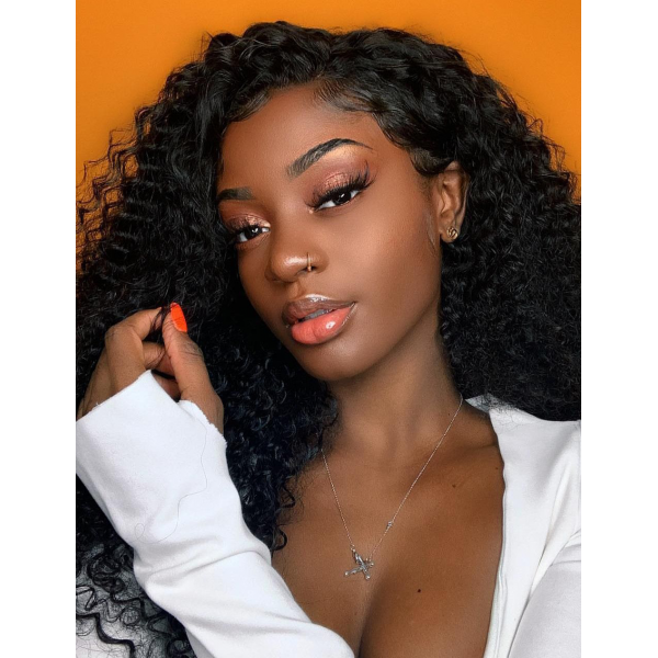 Lace Frontal Human Hair Wigs for Black Women,Curly Lace Front Wig Pre Plucked With Baby Hair