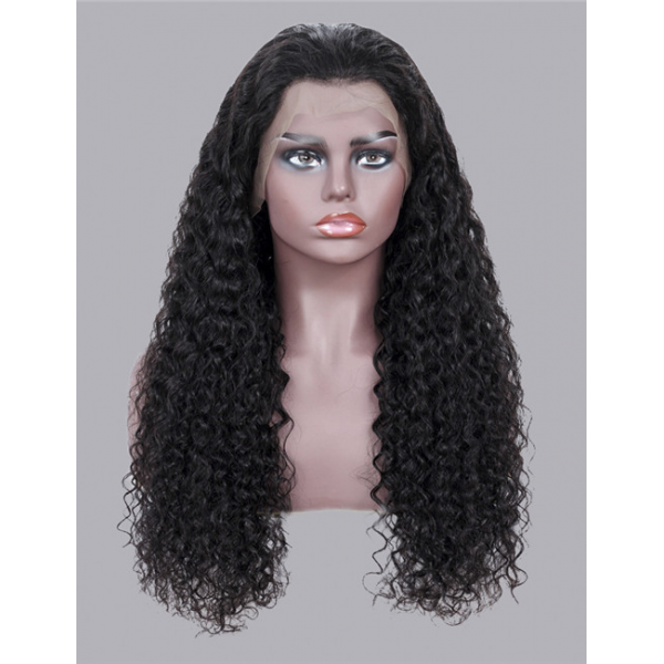 Deep Curly Lace Frontal Wig Top Garde Cuticle Aligned Human Hair 