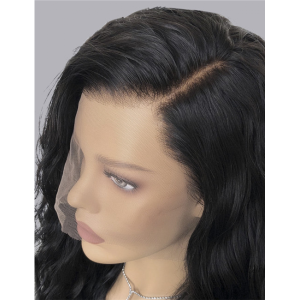 13x4 Natural Wave Lace Front Human Hair Wig with Pre Pluked Brazilian Remy Human Hair 