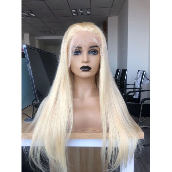 613 Transparent Lace Frontal Wigs 100% Unprocessed Virgin Brazilian Straight Human Hair 613 blonde hair