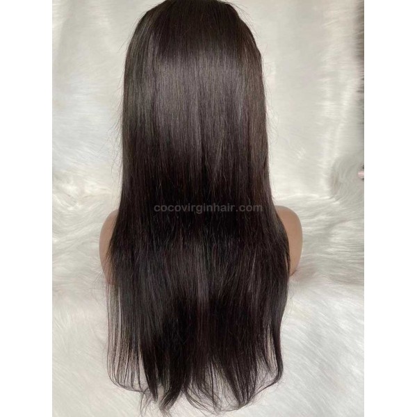 Straight Brazilian Virgin Cuticle Aligned Transparent Lace Front Wigs