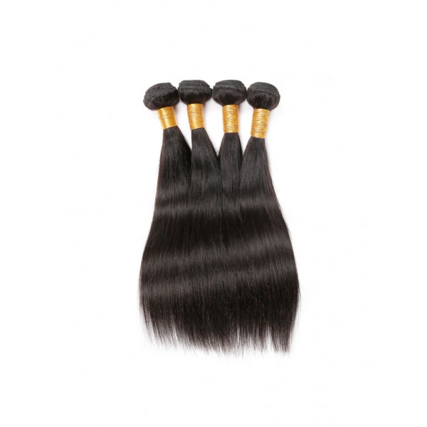 10a Raw Virgin Human Hair Weave Silk Straight Cuticle Aligned Hair Bundles In Stock