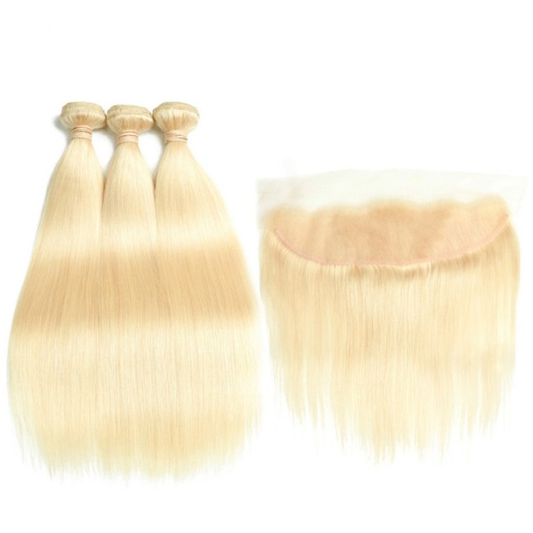 613 Blonde Thin/ Transparent Swiss Lace Frontal Preplucked With Baby Hair