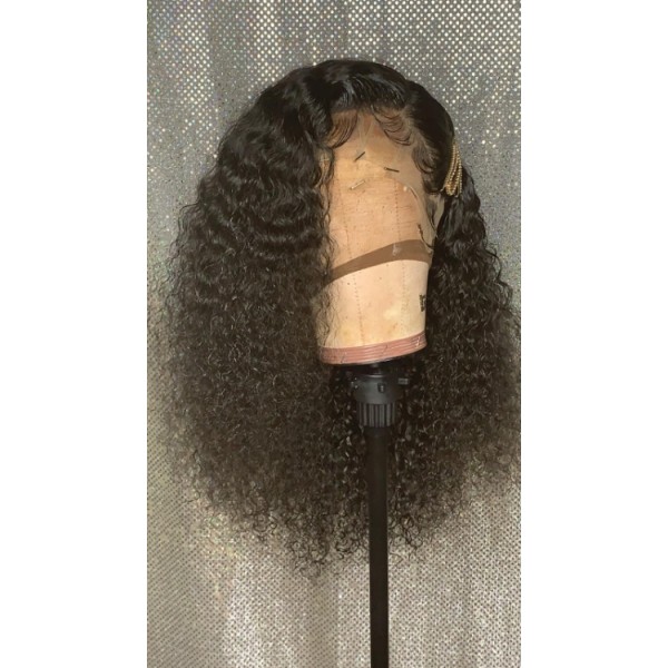 Deep Curly Full Lace Brazilian Human Hair Wig, Unprocessed 100% Human Hair Full Lace Wig, Natural Human Hair Wig For Black Women