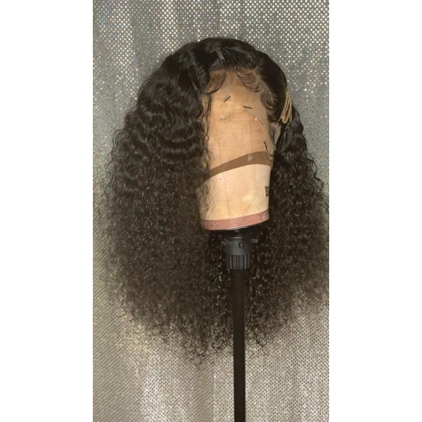 Deep Curly Full Lace Brazilian Human Hair Wig, Unprocessed 100% Human Hair Full Lace Wig, Natural Human Hair Wig For Black Women