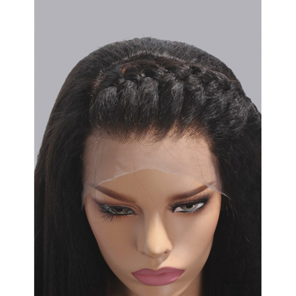 Yaki Straight Pre Plucked Lace Front Human Hair Wigs With Baby Hair Lace Frontal Wig Bleached Knots Brazilian Remy 